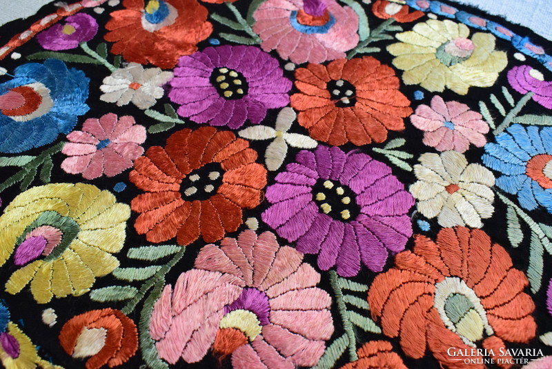 Silk embroidery antique matyó tablecloth 49 x 37 cm
