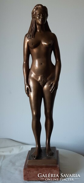 Béla Domonkos, huge bronze nude statue, 52 cm, 6 kg