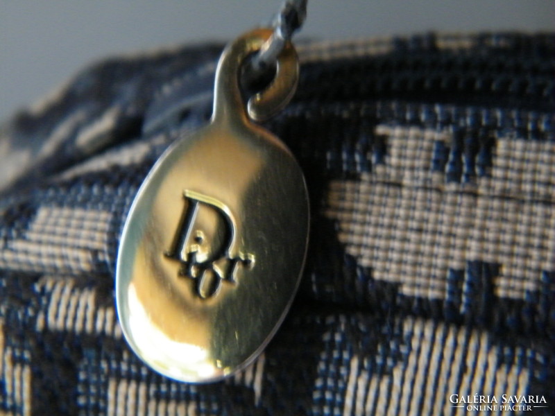 Vintage Christian Dior kék monogramos válltáska bőr szerelékkel