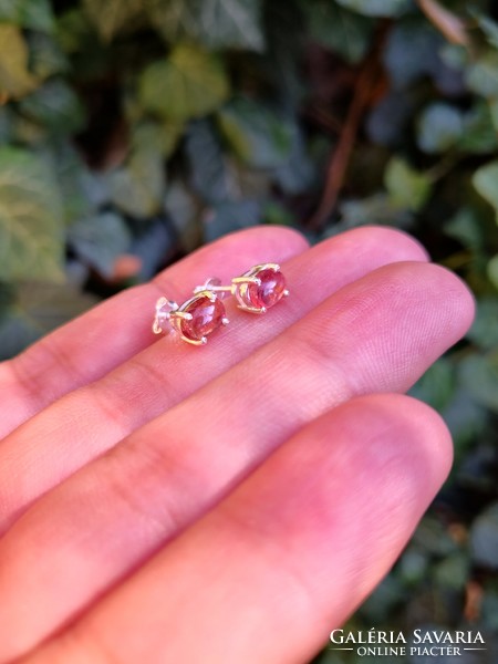 Silver earrings with tourmaline stones