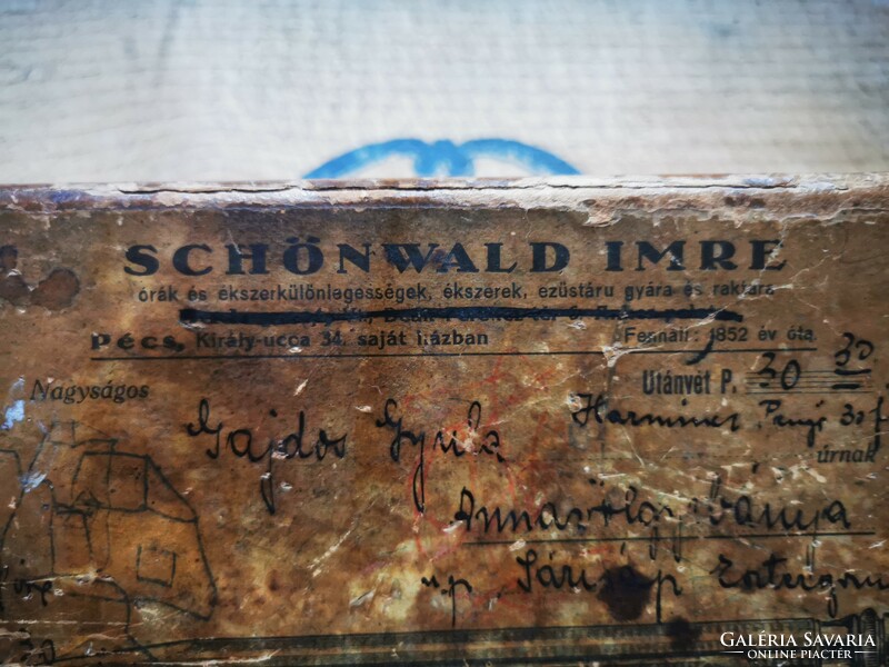 Schönwald Imre óra kereskedő doboza
