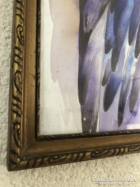 Angyalszárny,aquarell,régi képkeret 27x36cm
