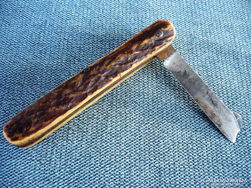 Old steel eye knife with bone handle