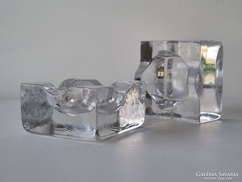 Bertil Vallien Puzzle művészi svéd jégüveg szobor ,dísztárgy - Kosta Boda design '70s