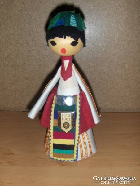 Retro Polish woman in folk costume wooden figure 19 cm (12/d)