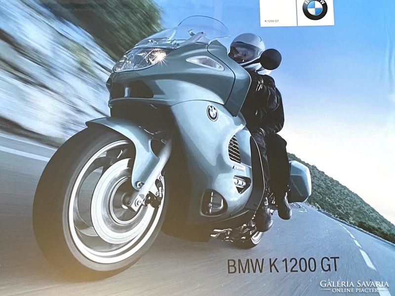 Bmw k 1200 gt large motorcycle poster in a nice frame under glass 84 x 60 cm