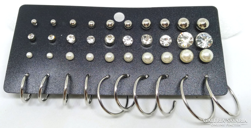 Stud silver plated earrings set 20 pairs 385