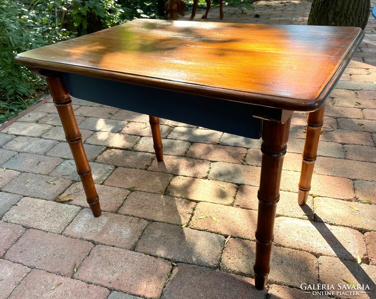 Antique rustic table with drawers, smoking table, game table.