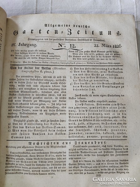 Allgemeine Deutsche Garten-Zeitung (Kertészeti folyóirat)- 1826/1-52