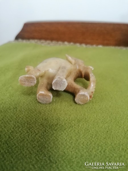 Alabaster or marble small elephant
