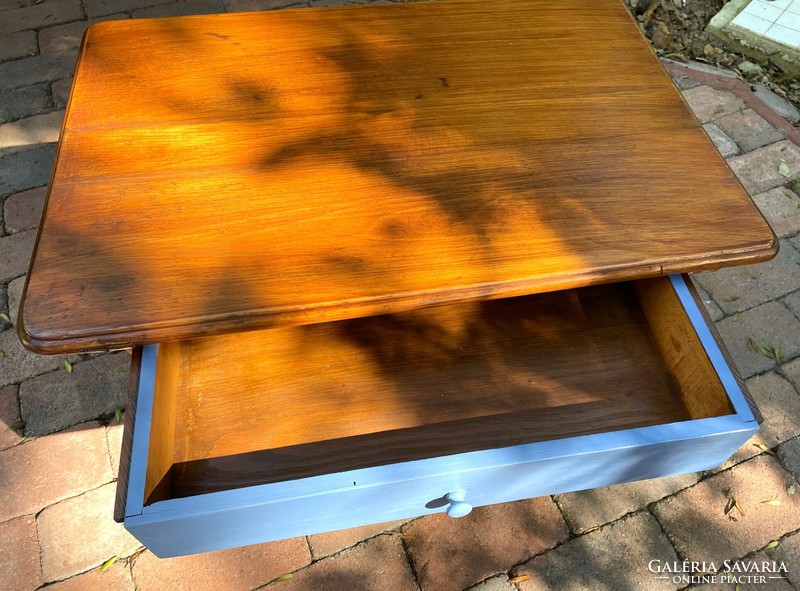 Antique rustic table with drawers, smoking table, game table.