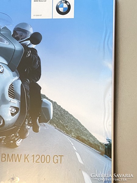 Bmw k 1200 gt large motorcycle poster in a nice frame under glass 84 x 60 cm
