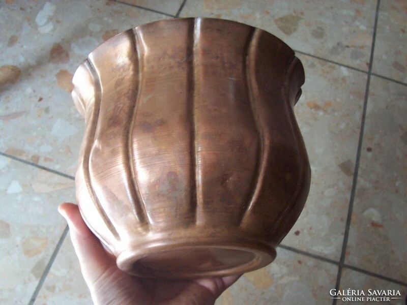 Red copper large bowl