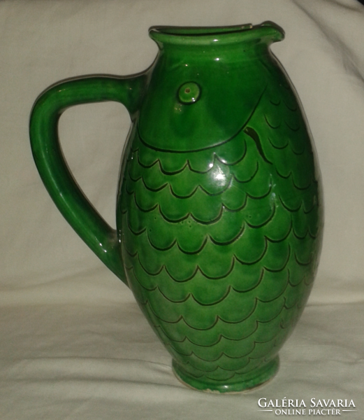 Ceramic jug (fish pattern 9 damaged!