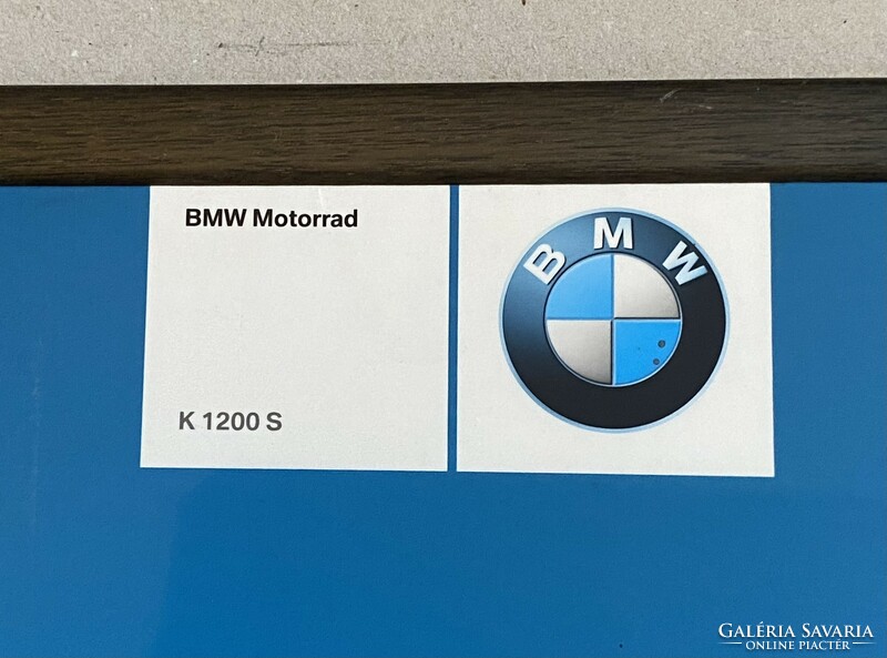 BMW K 1200 S NAGYMÉRETŰ MOTOR PLAKÁT SZÉP KERETBEN 88 X 63 CM