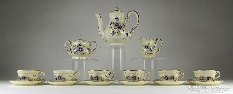 1N625 flawless blue cornflower pattern Zsolnay porcelain coffee set