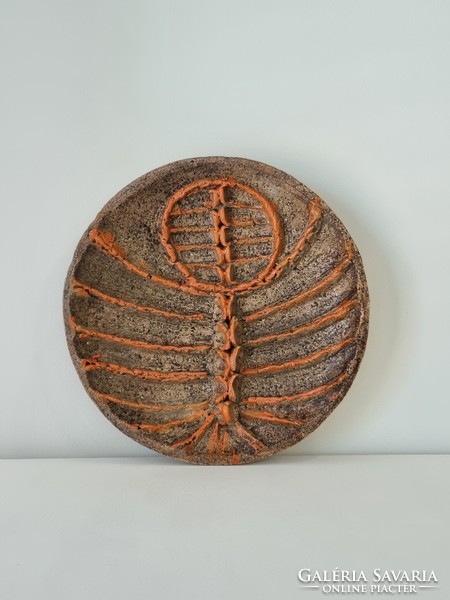 Zsuzsa Györgyey modernist earthenware ceramic bowl - 32 cm