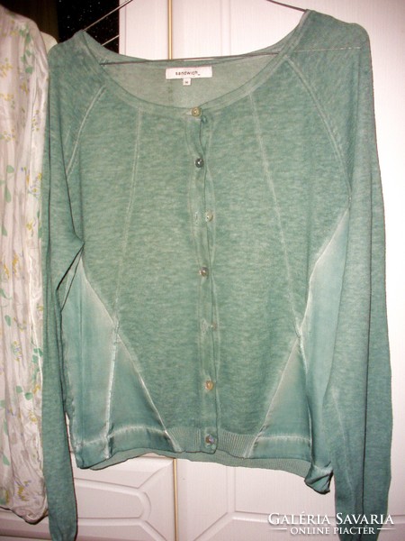 Linen - cotton cardigan, green m