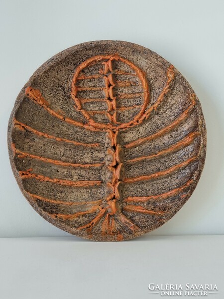 Zsuzsa Györgyey modernist earthenware ceramic bowl - 32 cm