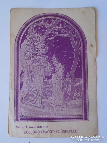 D197271 postcard Christmas - after a drawing by Ágoston Musély - Ernő Hazay 1920k