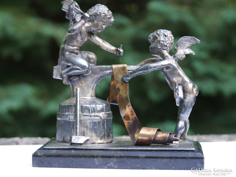 Silver-plated pewter angels, xix. Mid Century (080622)