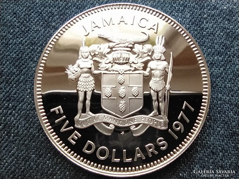 Jamaica norman w. Manley .500 Silver $ 5 1977 fm pp (id61620)