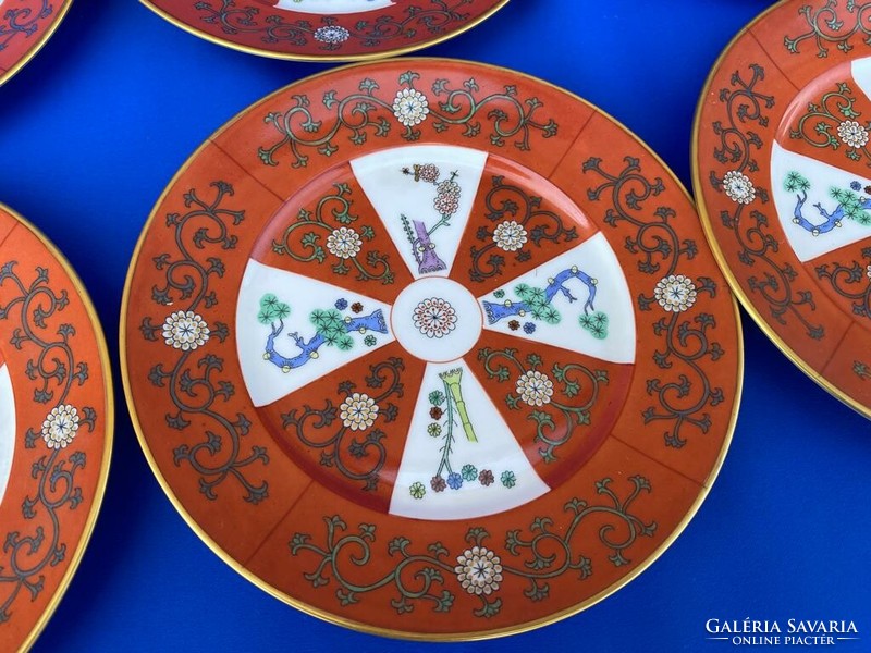 Herend porcelain Gödöllő pattern cheese plates 6 pcs