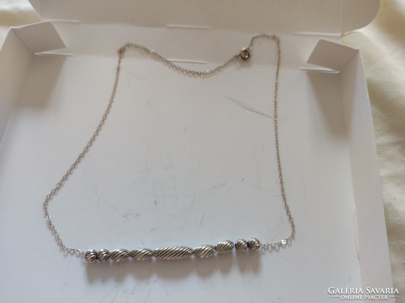 Israeli silver necklace decorated with blue silver elements
