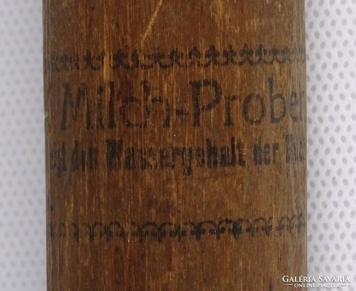 1N830 antique blown glass milk density meter in wooden case lactodensimeter