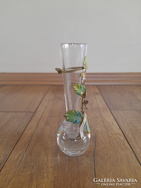 Antik Budapest emlék üveg váza