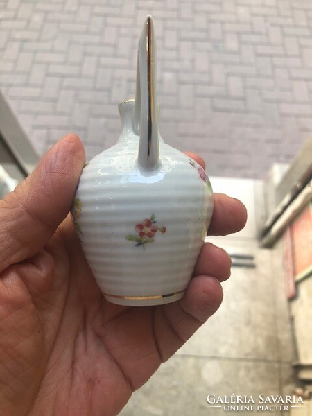 Herend porcelain jug with flower pattern, water bottle 10 cm