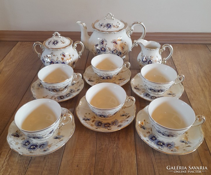 Zsolnay cornflower pattern tea set for 6 people