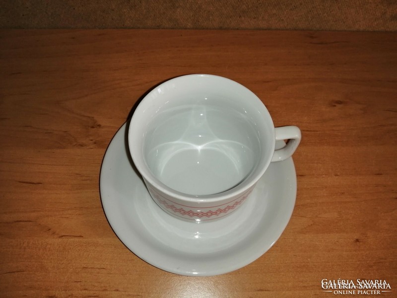 Zsolnay porcelain retro menses mug with red pattern (3/d-2)