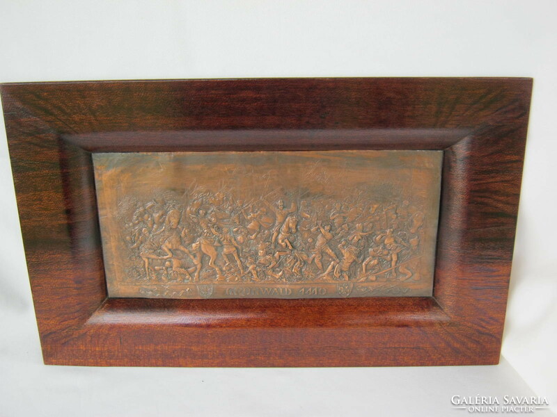 Copper wall decoration in a wooden frame Battle of Grünwald