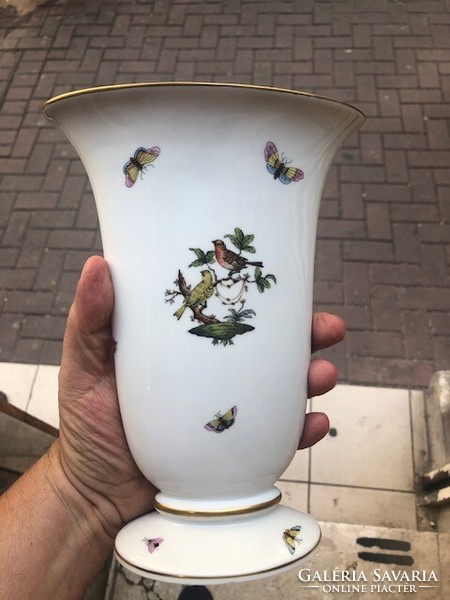 Herendi porcelán váza, Rotchild mintás, 20 cm-es magasságú.