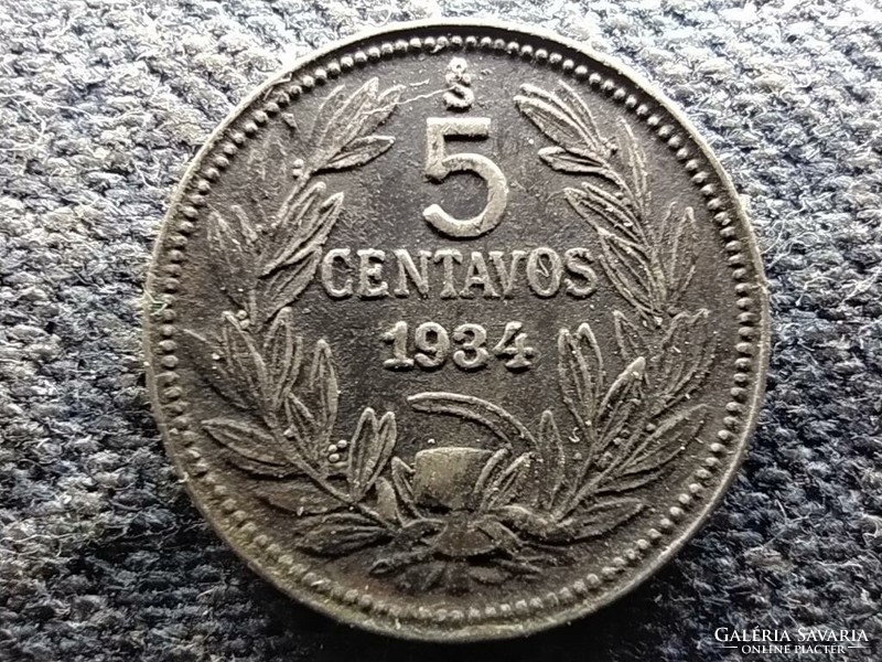 Chile Köztársaság (1818-) 5 centavo 1934 So (id72833)