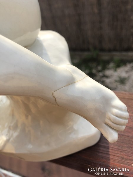 Jenő Gartdtner porcelain male nude statue