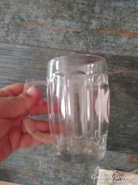 Golden Aces large, old classic glass pattern beer mug