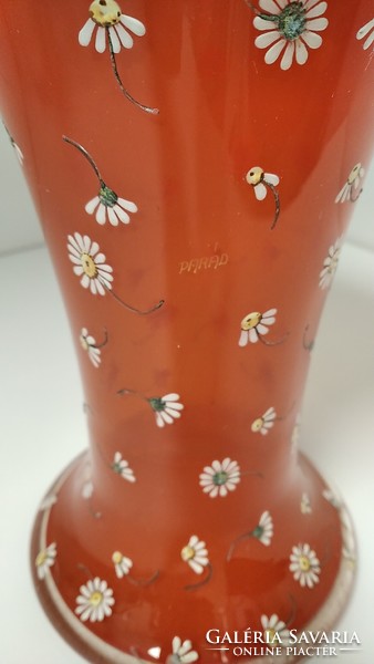 Huge, antique parade trumpet vase, rare, red !!!