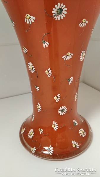 Huge, antique parade trumpet vase, rare, red !!!