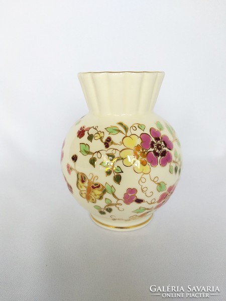 Zsolnay globe vase with butterfly collar. Flawless! (No.: 23/160.)