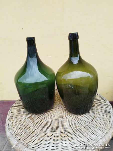 Green wine bottle, demison