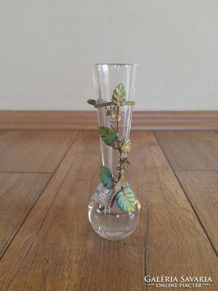 Antique Budapest commemorative glass vase