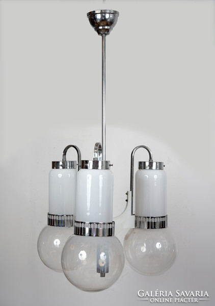 Modern chandelier with Murano glass shades - 3 burners