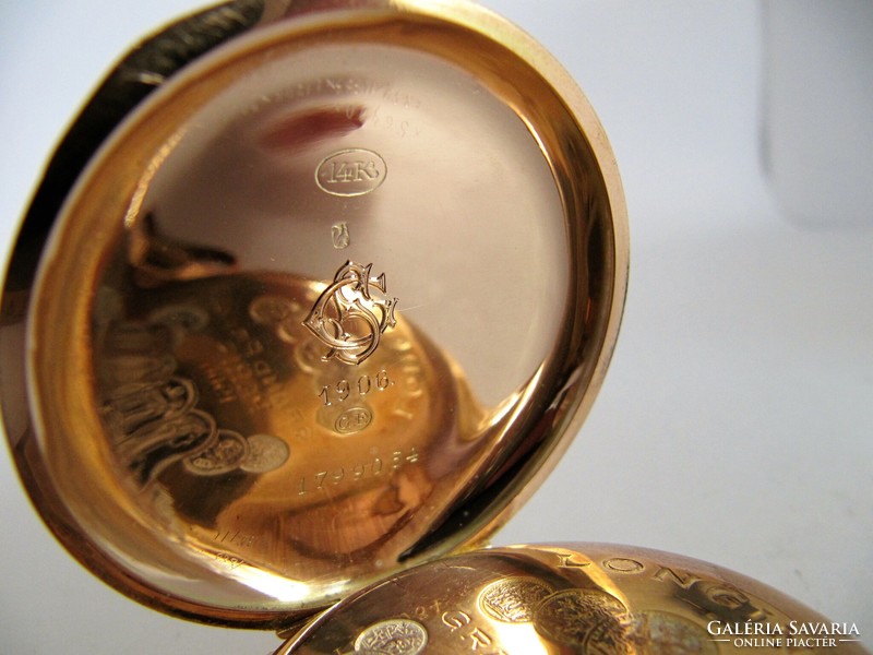 Longines, 14k solid gold pocket watch, early 1900s.