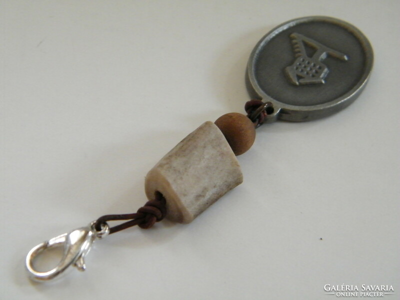 Deer bone decorative key ring pendant, ornament for hunters