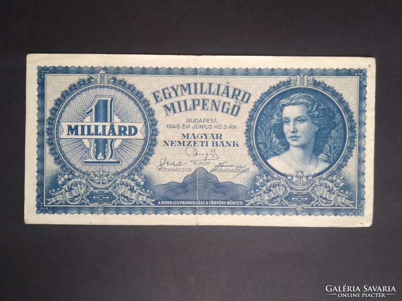 Hungary 1 billion milpengő 1946 f +