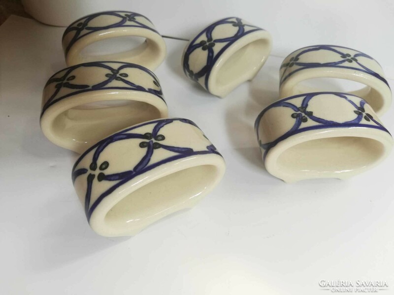 Antik lengyel porcelán szalvétagyűrű garnitúra