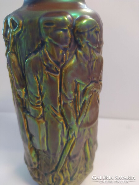 Zsolnay eozin glazed porcelain vase