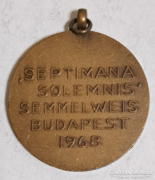 Semmelweis Ignácz Fülöp 1818-1865  bronz emlékérem 1968 (43)